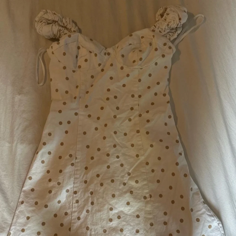 LPA Polka Dot Fit & Flare in Tan & White - Picture 2 of 3